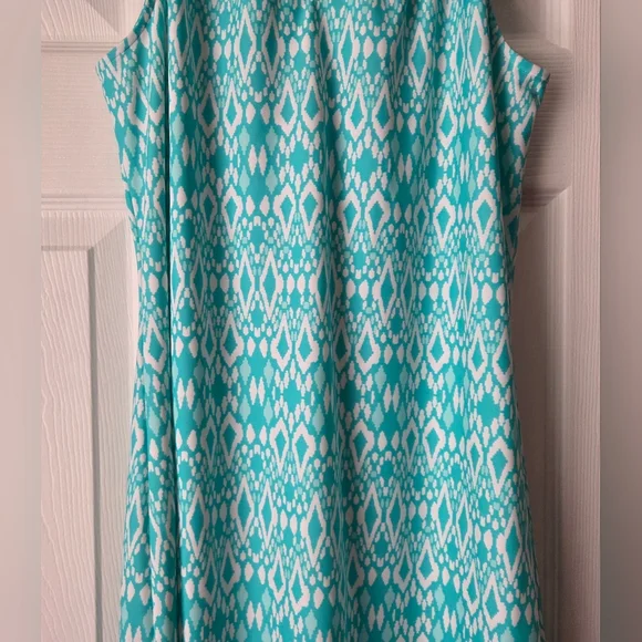 NWOT Jude Connally Turquoise/White Sleeveless Patterned Dress Size S - Picture 4 of 11